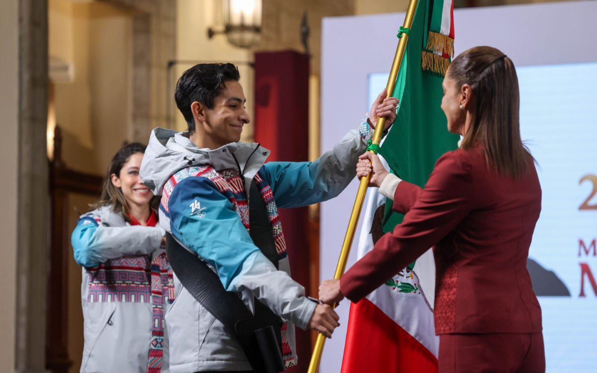 Sheinbaum abandera a delegación mexicana invernal rumbo a Milano-Cortina 2026 Sheinbaum abandera a delegación mexicana invernal rumbo a Milano-Cortina 2026