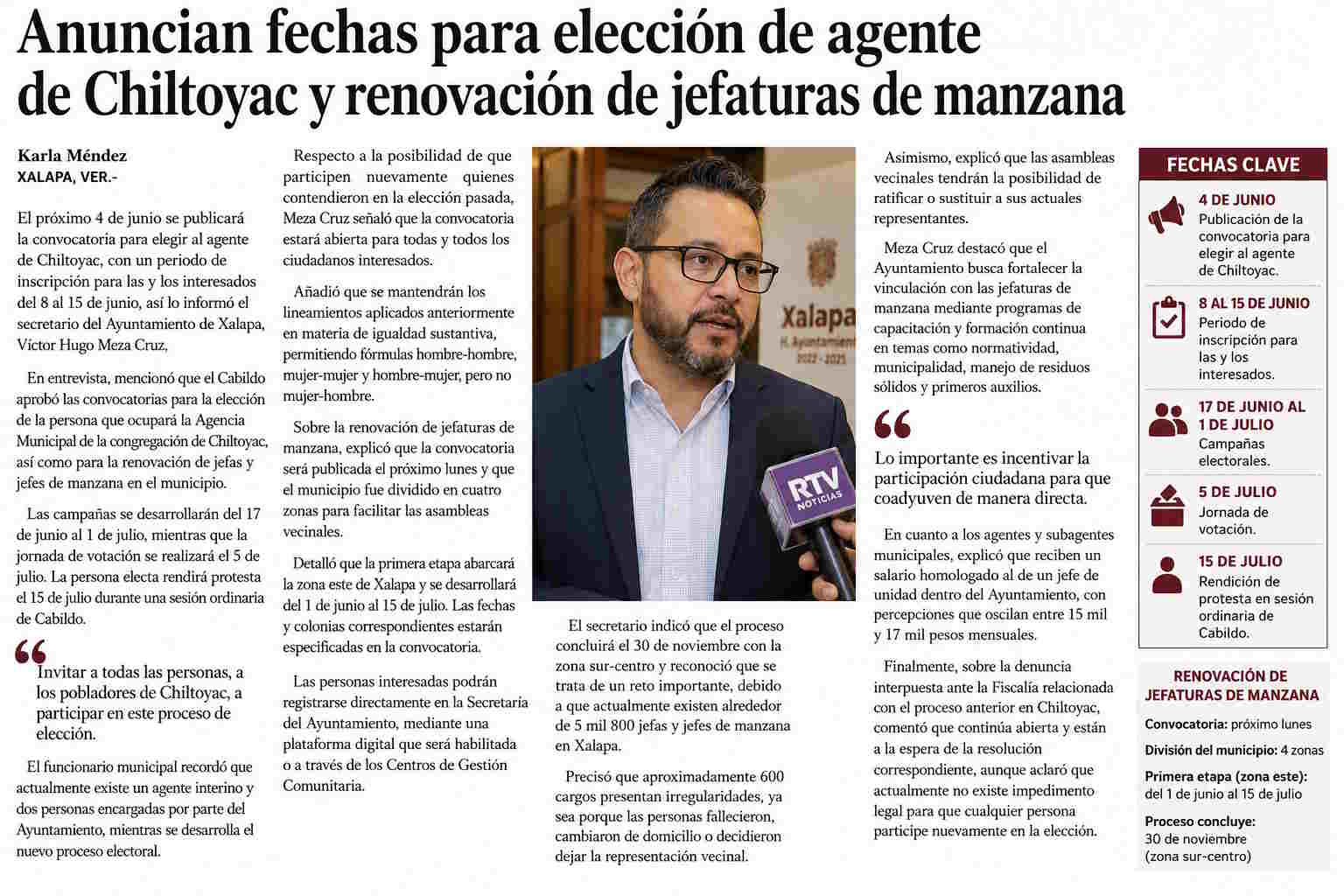 Publicarán el 4 de junio convocatoria para elegir agente municipal de Chiltoyac Publicarán el 4 de junio convocatoria para elegir agente municipal de Chiltoyac