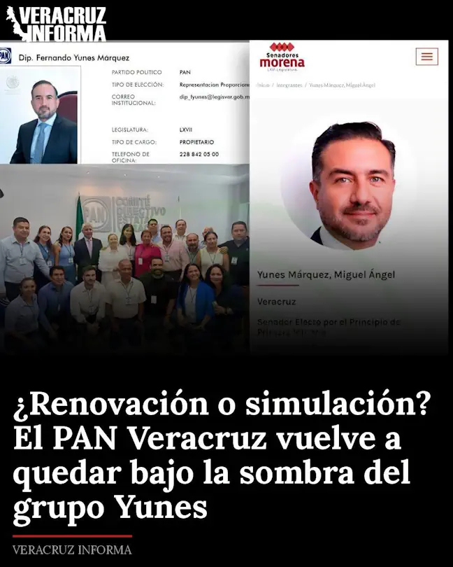 ¿Renovación o simulación? El PAN Veracruz vuelve a quedar bajo la sombra del grupo Yunes ¿Renovación o simulación? El PAN Veracruz vuelve a quedar bajo la sombra del grupo Yunes