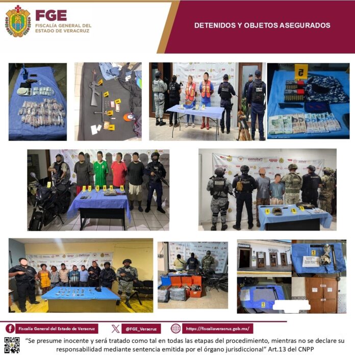 Como resultado de 33 cateos, 32 personas fueron detenidas en 23 municipios de Veracruz Como resultado de 33 cateos, 32 personas fueron detenidas en 23 municipios de Veracruz