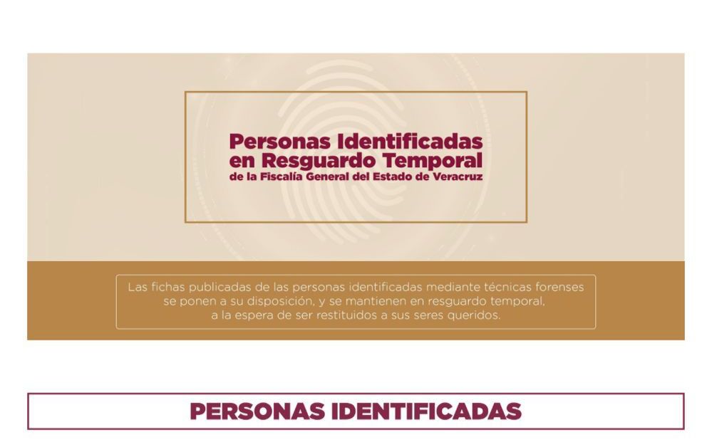 Mediante micrositio de la Fiscalía de Veracruz,13 personas son reconocidas por sus familiares Mediante micrositio de la Fiscalía de Veracruz,13 personas son reconocidas por sus familiares
