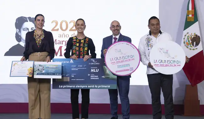 Con la gran escapada hay descuentos para viajar todo el año: Presidenta obsequiará 6 viajes dobles al sureste para los papás de México Con la gran escapada hay descuentos para viajar todo el año: Presidenta obsequiará 6 viajes dobles al sureste para los papás de México