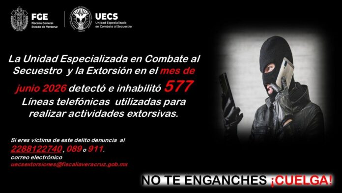 Inhabilitan 577 líneas telefónicas en junio empleadas por extorsionadores en Veracruz Inhabilitan 577 líneas telefónicas en junio empleadas por extorsionadores en Veracruz