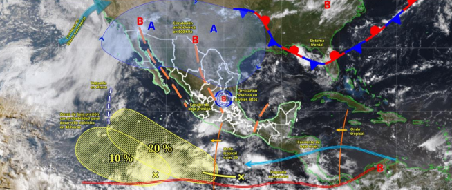 Este domingo llega una nueva onda tropical al Golfo de México: Conagua Este domingo llega una nueva onda tropical al Golfo de México: Conagua