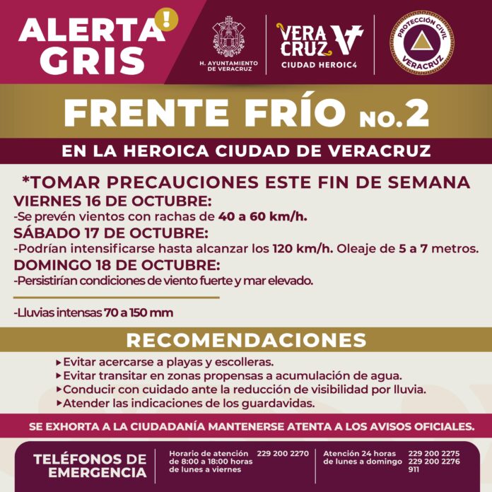 Llama Ayuntamiento de Veracruz a tomar medidas preventivas por lluvias y vientos del norte Llama Ayuntamiento de Veracruz a tomar medidas preventivas por lluvias y vientos del norte