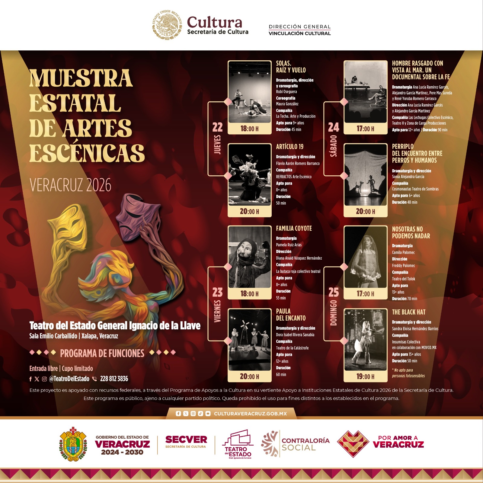 Invita la SECVER a disfrutar del teatro en la Muestra Estatal de Artes Escénicas Invita la SECVER a disfrutar del teatro en la Muestra Estatal de Artes Escénicas