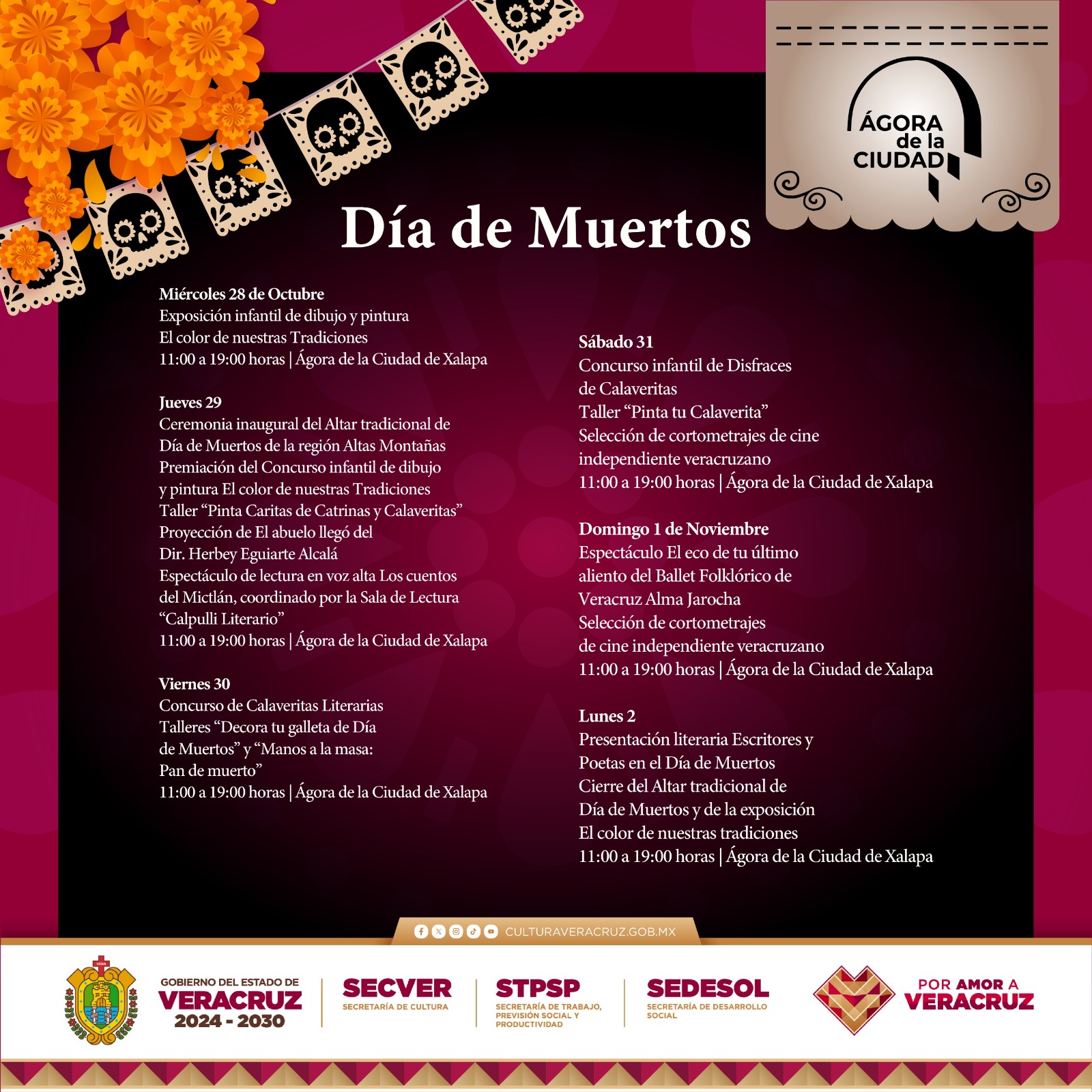 Disfruta de las celebraciones de Día de Muertos con una gran oferta cultural en el Ágora de la Ciudad Disfruta de las celebraciones de Día de Muertos con una gran oferta cultural en el Ágora de la Ciudad